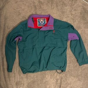 Teal and Purple Vintage Gear for Sport Pullover Jacket size L